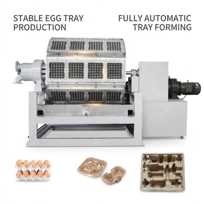 5*8Molds 5000pcs/h Paper Egg Tray Production Line Machine With Complete Pulping Forming Drying And Automatic Stacking Systems For Paper Egg Tray Egg Carton Shoe Tray Seedling Tray Making